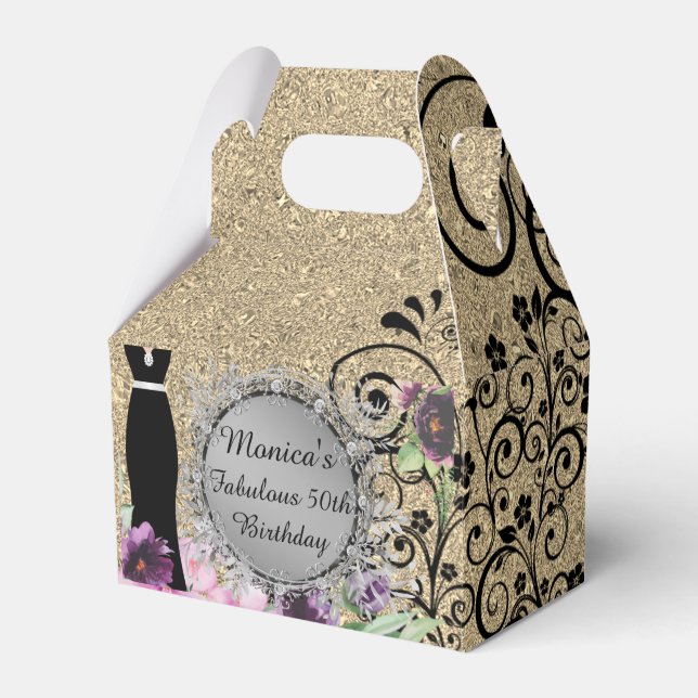 Chic Elegant Fabulous 50th Birthday Geschenkschachtel (Vorderseite)