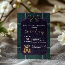 Chic elegant fancy bear baby shower invitation einladung