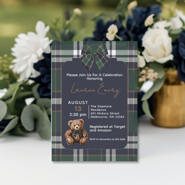 Chic Elegant Fancy Bear R. Lauren theme invitation Einladung (Von Creator hochgeladen)