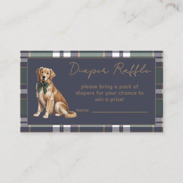 Chic elegant Fancy Dog R.L. theme Diaper Raffle Begleitkarte (Vorderseite)