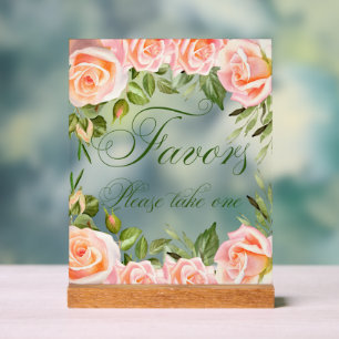 Chic Elegant Floral Brautparty Gevor Acrylschild