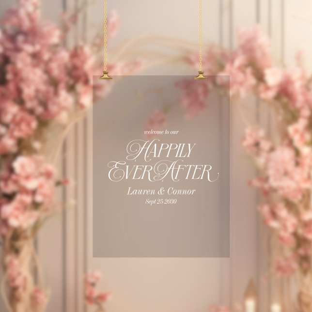 Chic Elegant glücklich immer nach Hochzeit Willkom Acrylschild (Von Creator hochgeladen)