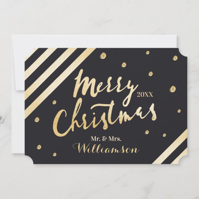 Chic Elegant Gold Frohe Weihnachten New NewWeds Fo (Vorderseite)