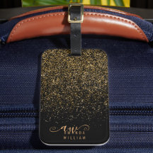 Chic Elegant Gold Glitzer Glam Monogram