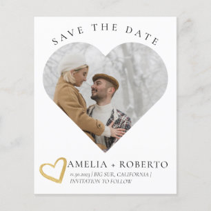 Chic Elegant Heart Frame Save the Date Photo Card Flyer