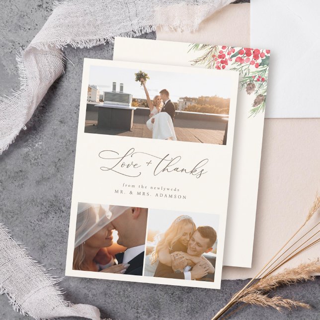 Chic Elegant Mariage d'hiver Script Merci (Créateur téléchargé)