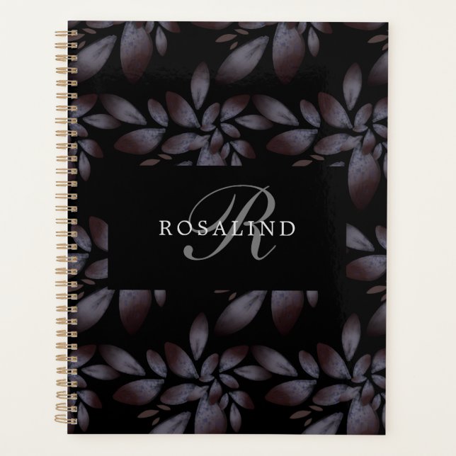 Chic Elegant Matte Motif Floral Monogramme (Devant)