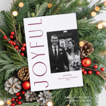Chic Elegant Modern Typography JOYFUL Christmas 
