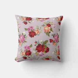 Chic Elegant Pink Red Roses Floral Kissen