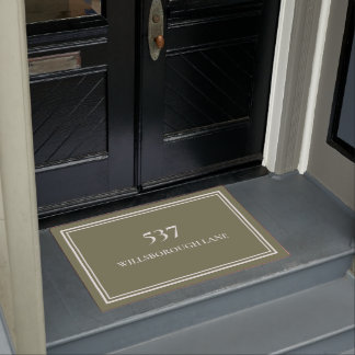 Chic Elegant Sage Green House Number Street Name Fußmatte
