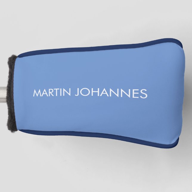 Chic Elegant Schlicht Stilvoll Blau Minimalistisch Golf Headcover (Vorderseite)