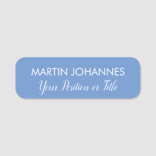 Chic Elegant Schlicht Stilvoll Blau Minimalistisch Namensschild