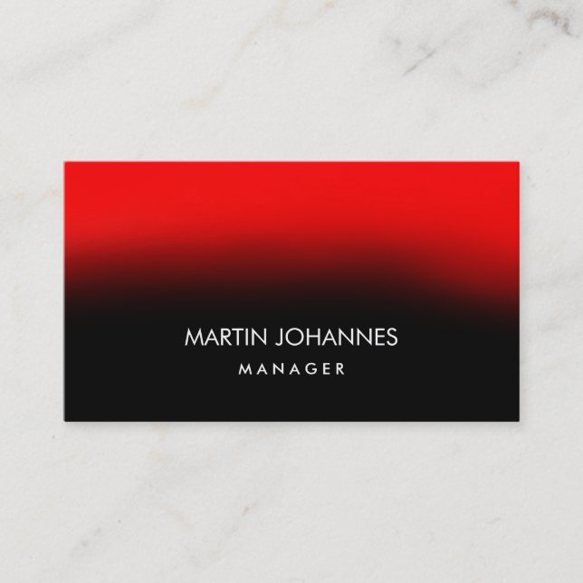 Chic Elegant Schlicht Stylish Red Black Business C Visitenkarte (Vorderseite)