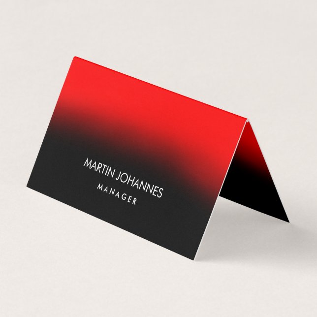 Chic Elegant Schlicht Stylish Red Black Business C Visitenkarten (Vorderseite)
