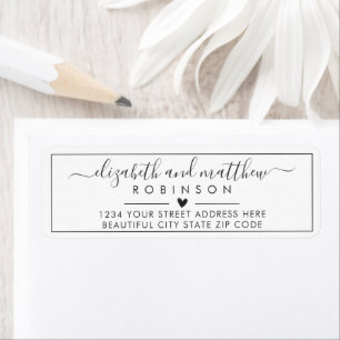 Chic Elegant Script Wedding Return Address Label