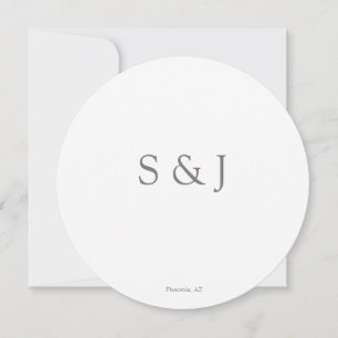 Chic Elegant Simple White & Gray Circle Minimalist Einladung