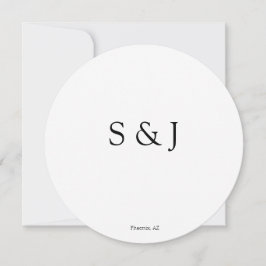 Chic Elegant Simple White Modern Circle Minimalist Einladung