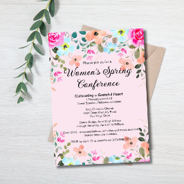 Chic Elegant Spring Floral Women's Church Zurück Einladung