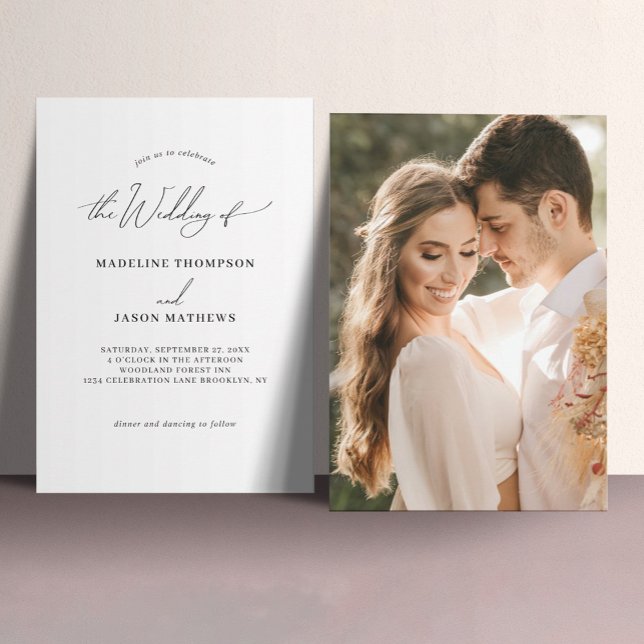 Chic Elegant The Wedding of Script Foto Wedding Einladung (Von Creator hochgeladen)