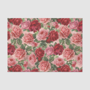 Chic Elegant Vintag Rosa Rote Rosen Blütenfarben Seidenpapier