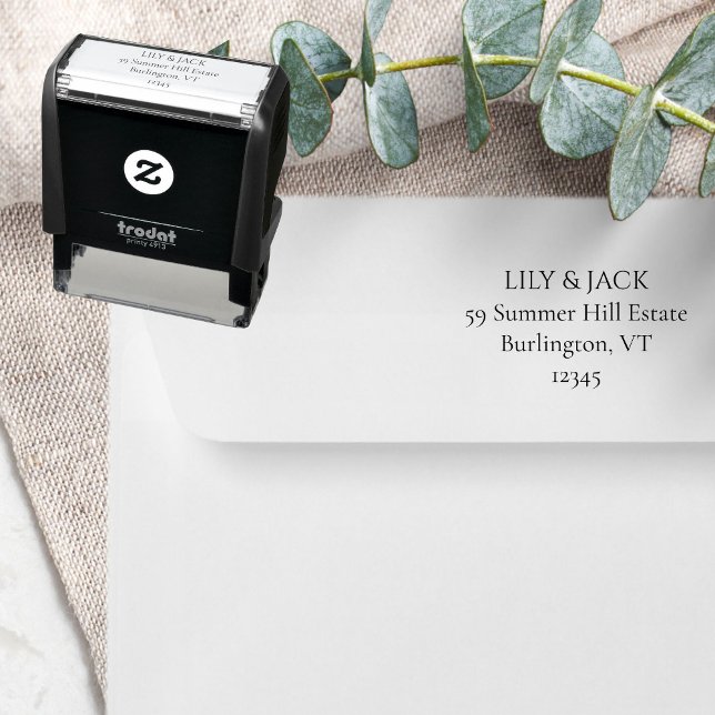 Chic Elegant Wedding Address Label Permastempel (Von Creator hochgeladen)