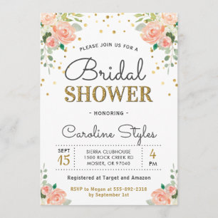 Chic Elegante Bloral Peony Bridal Paare Dusche Einladung