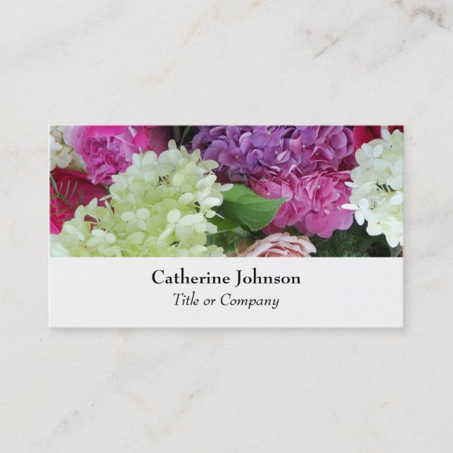 Chic Elegante Blume Florist Beruflich Personal Visitenkarte (Vorderseite)