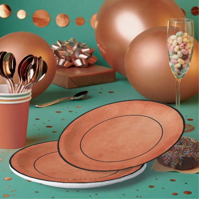 Chic Elegante Burnt Orange Museo Cantonale d'Arte Pappteller (Multi)