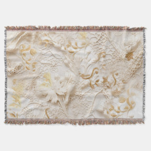 Chic,Elegante Creams & Leder Blume-Look Decke