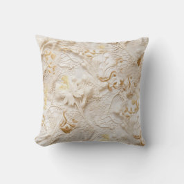 Chic,Elegante Creams & Leder Blume-Look Kissen