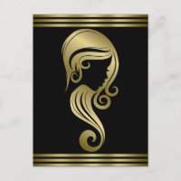 Chic Elegante Gold Beauty Girl Girl & Makeup Salon