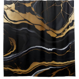 Chic Elegante, goldgelbe Imitate Marmor Duschvorhang