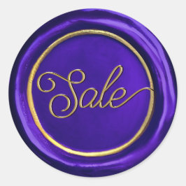Chic Elegante Lila & Gold-Sale-Wax-Siegel-Sticker Runder Aufkleber