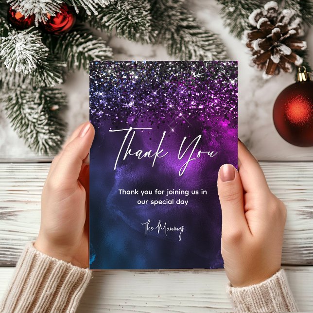 Chic elegante lila Marmorkunst danke Karte (Von Creator hochgeladen)