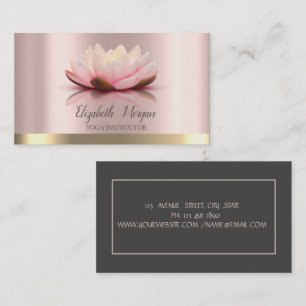 Chic elegante Lotus Gold Streifen Yoga-Lehrer Visitenkarte