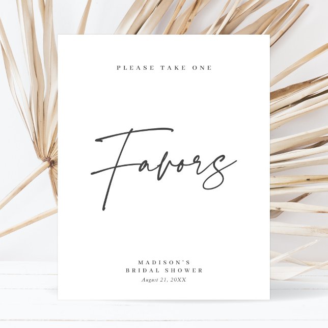 Chic Elegante Minimalistische Brautparty Favoriten Poster (Von Creator hochgeladen)