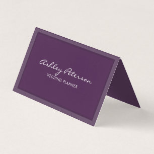 Chic Elegante Minimalistische Violettschrift Visitenkarten