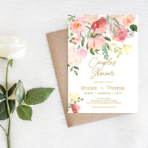 Chic Elegante Paare Dusche Einladung