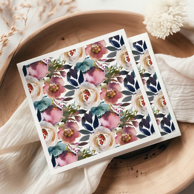 Chic Elegante Romantische Dunkle Rose Hochzeit Serviette (Von Creator hochgeladen)