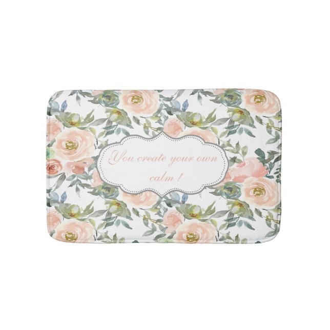 Chic Elegante Rose, Motivierend Botschaft Badematte (Vorderseite)