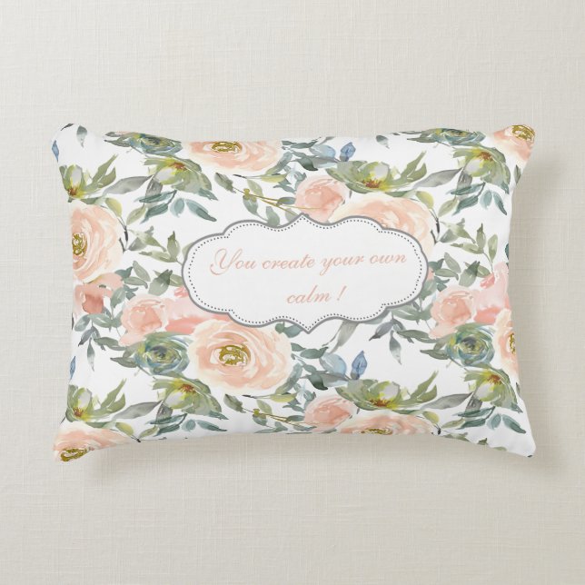 Chic Elegante Rose, Motivierend Botschaft Dekokissen (Vorderseite)