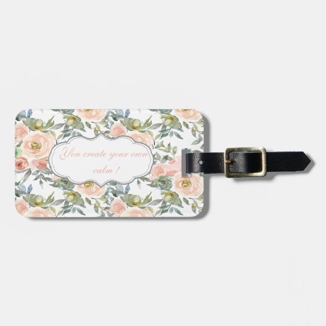 Chic Elegante Rose, Motivierend Botschaft Gepäckanhänger (Vorderseite horizontal)