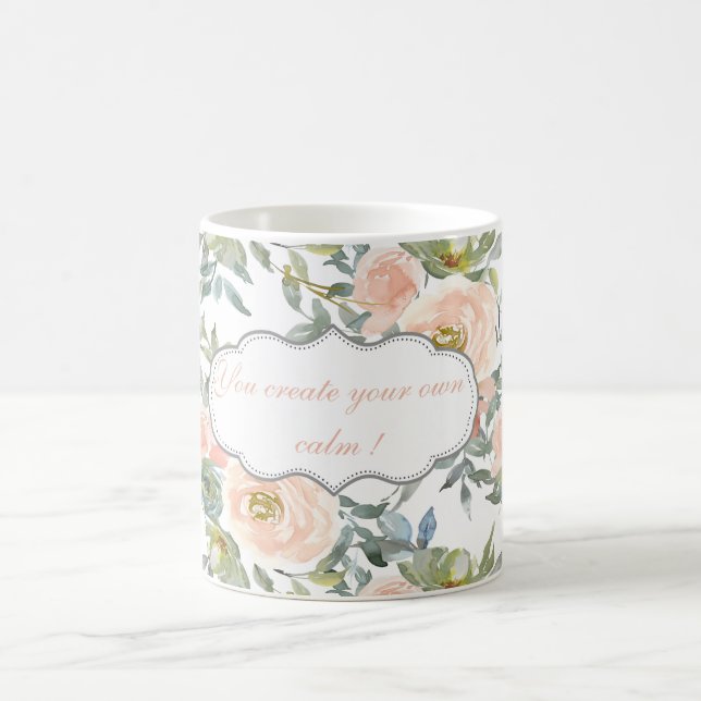 Chic Elegante Rose, Motivierend Botschaft Kaffeetasse (Mittel)