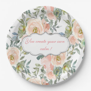 Chic Elegante Rose, Motivierend Botschaft Pappteller