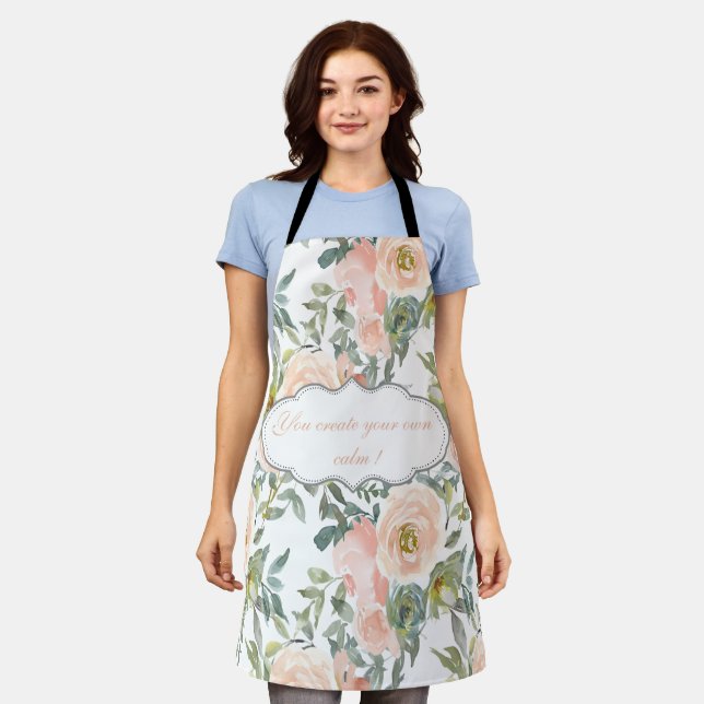 Chic Elegante Rose, Motivierend Botschaft Schürze (Getragen)