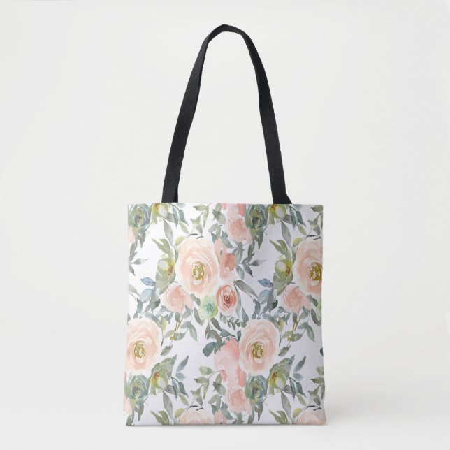 Chic Elegante Rose, Motivierend Botschaft Tasche (Vorderseite)