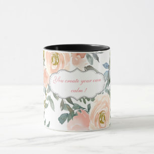 Chic elegante Rosen, motivierende Botschaft Tasse