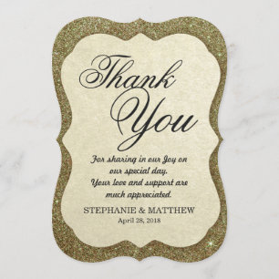Chic-eleganter funkelnd Imitat-GoldGlitzer Dankeskarte