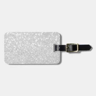Chic eleganter Glamour Weiß Faux Glitter Gepäckanhänger