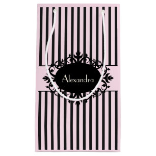 Chic-eleganter schwarzer und rosa verzierter kleine geschenktüte